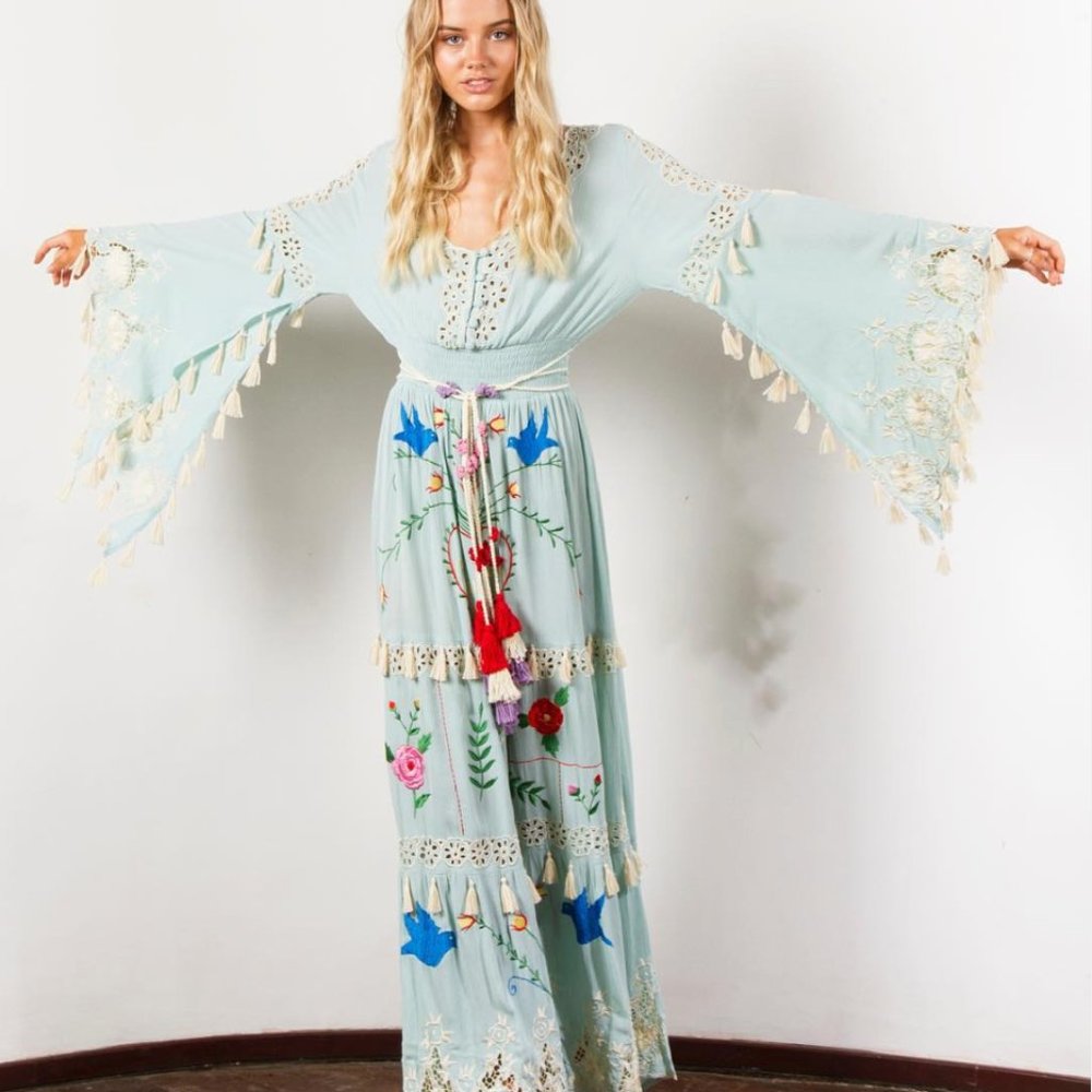 Fillyboo XS Boho Duster Dress Blue